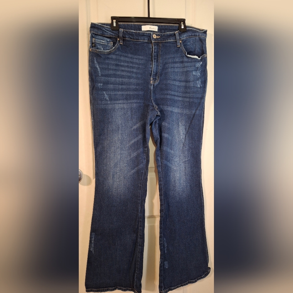 Kancan Classic Blue Straight Women's Jeans 2XL Boho Casual Office Basic